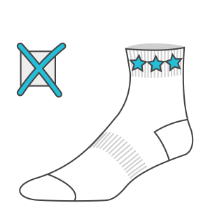 Graphics in cuff area not recommended in custom knitted socks